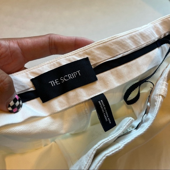 The Script ivory cream wide straight left rolled hem trousers - Picture 6 of 6